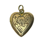 Vintage Vargas 5% 1/20th 10KT Gold Filled Heart Shaped Locket Engraved Pendant