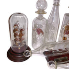 Bundle of 10 Glass Ships in Bottles Mayflower HMS Churchill Nautical Collection