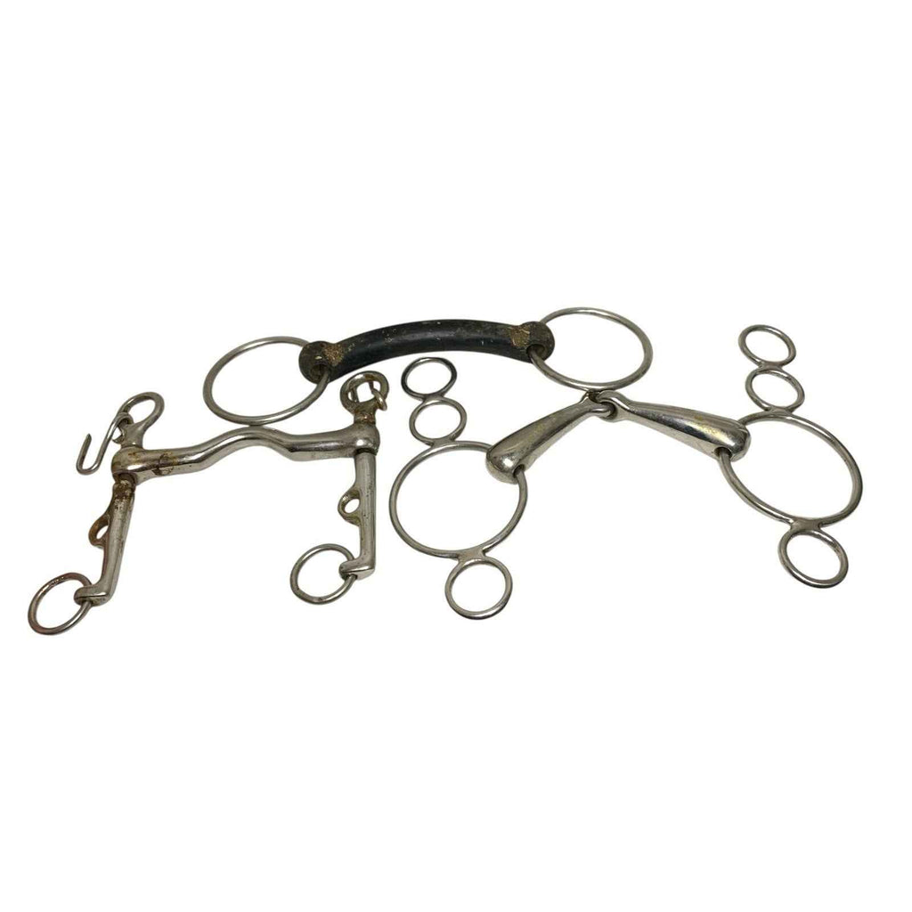 14x Mixed Horse Bits Job Lot Pelham Gag Mullen Snaffle Swelham Bundle Good Cond