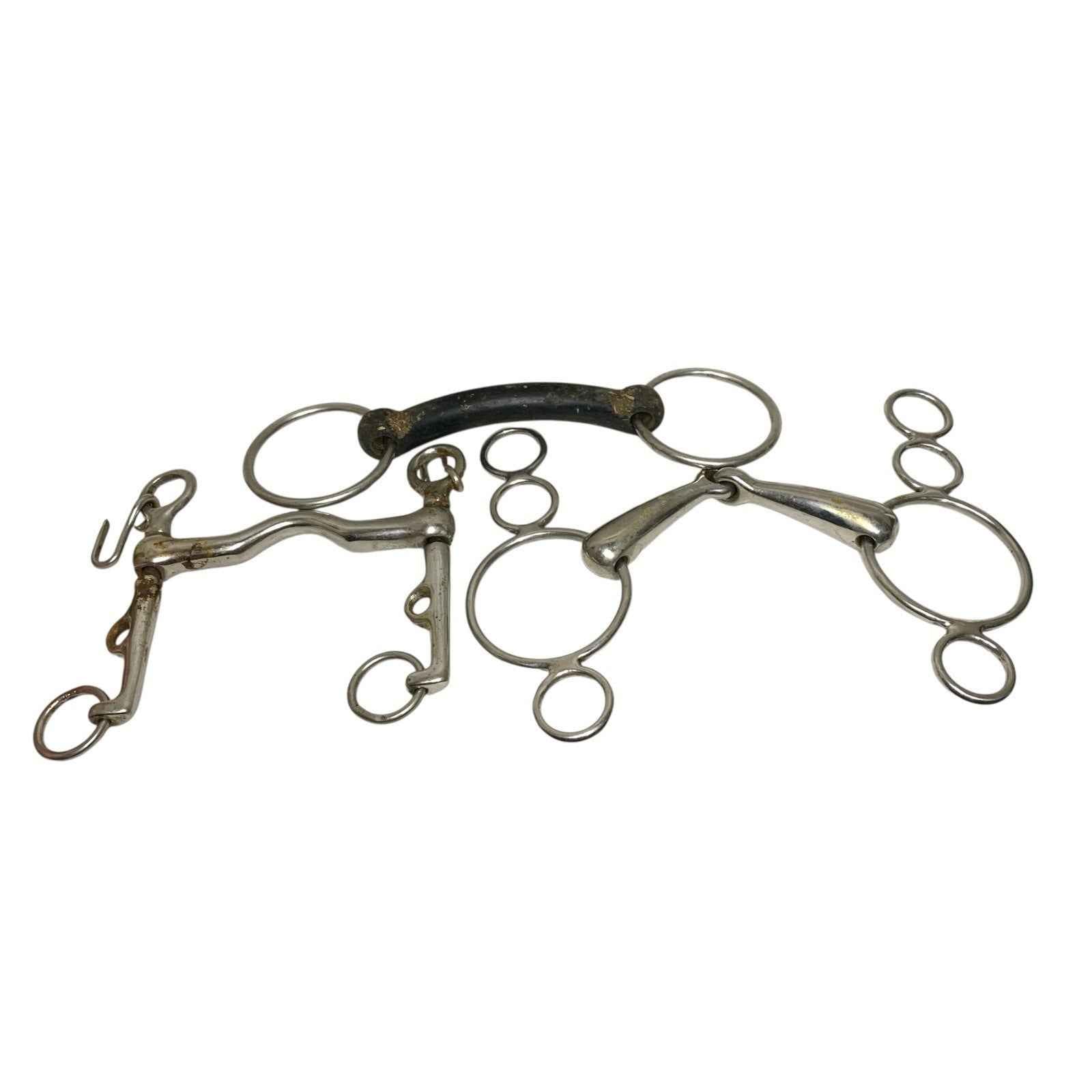 14x Mixed Horse Bits Job Lot Pelham Gag Mullen Snaffle Swelham Bundle Good Cond