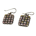 Vintage 925 Sterling Silver Pink Enamel Circle Earrings Hallmarked Repairable