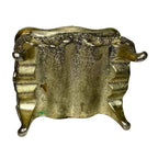 Vintage Ornate Trinket Jewellery Box Red Lining Woman with Wheelbarrow Scene