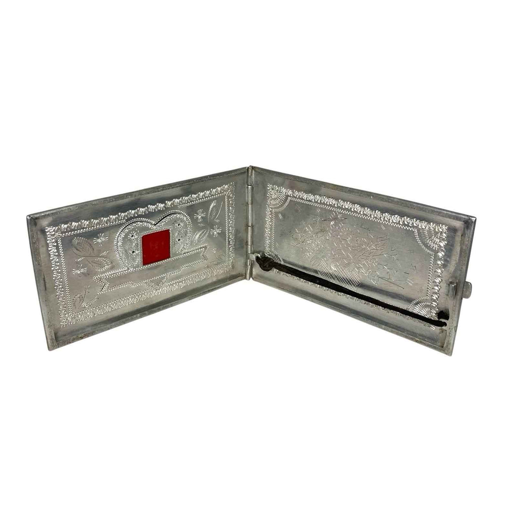 WW2 Trench Art Aluminium Cigarette Case Mosque & Ship Design North Africa