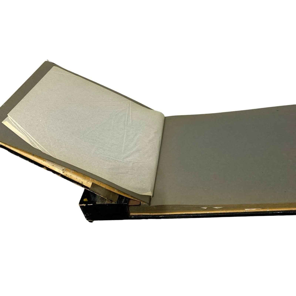 Vintage Asian Photo Album Black Lacquer Abalone Musical Malaya Peacock