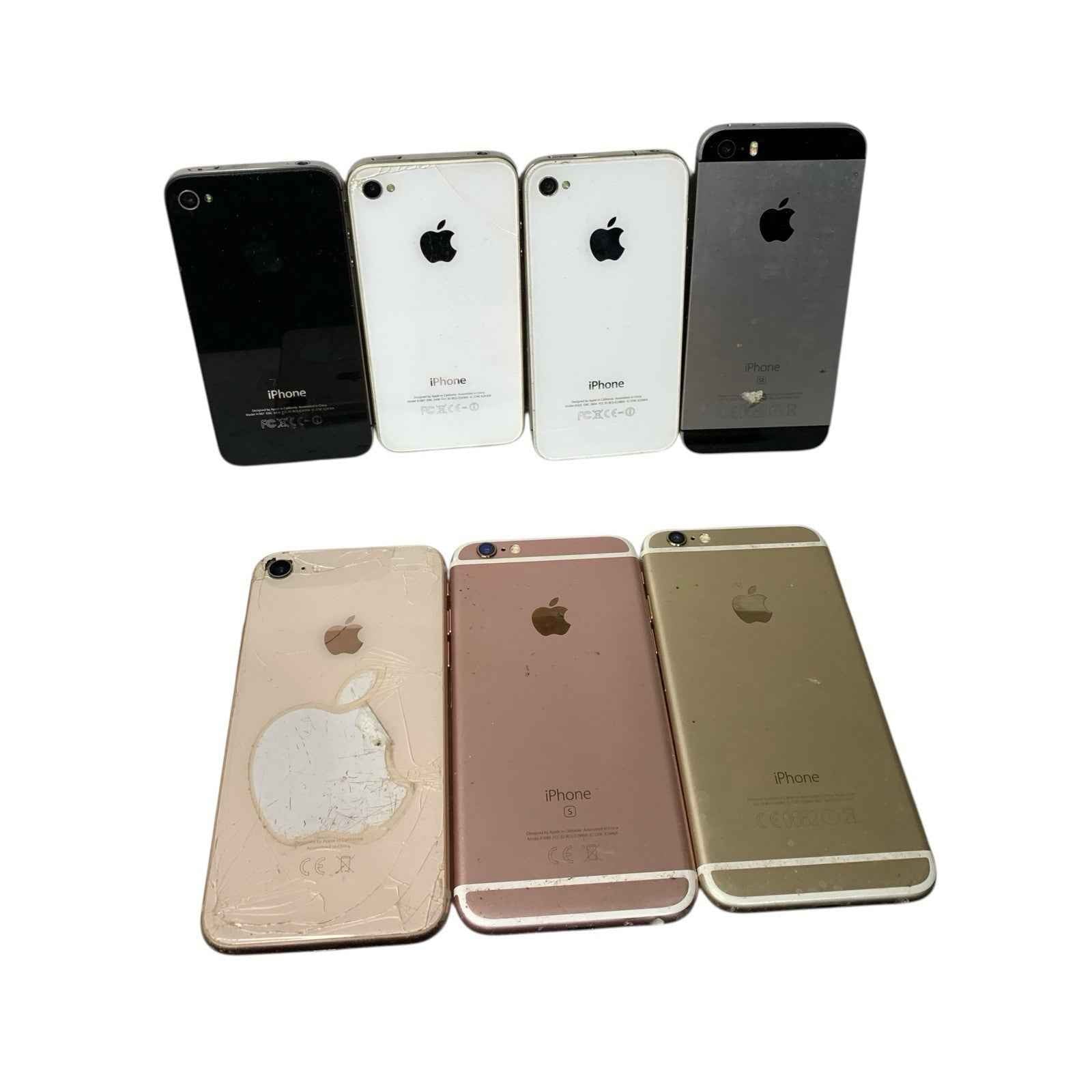 Bundle of 7x iPhones iPhone 4S SE 6S 7 For Spares Repairs Cracked Untested
