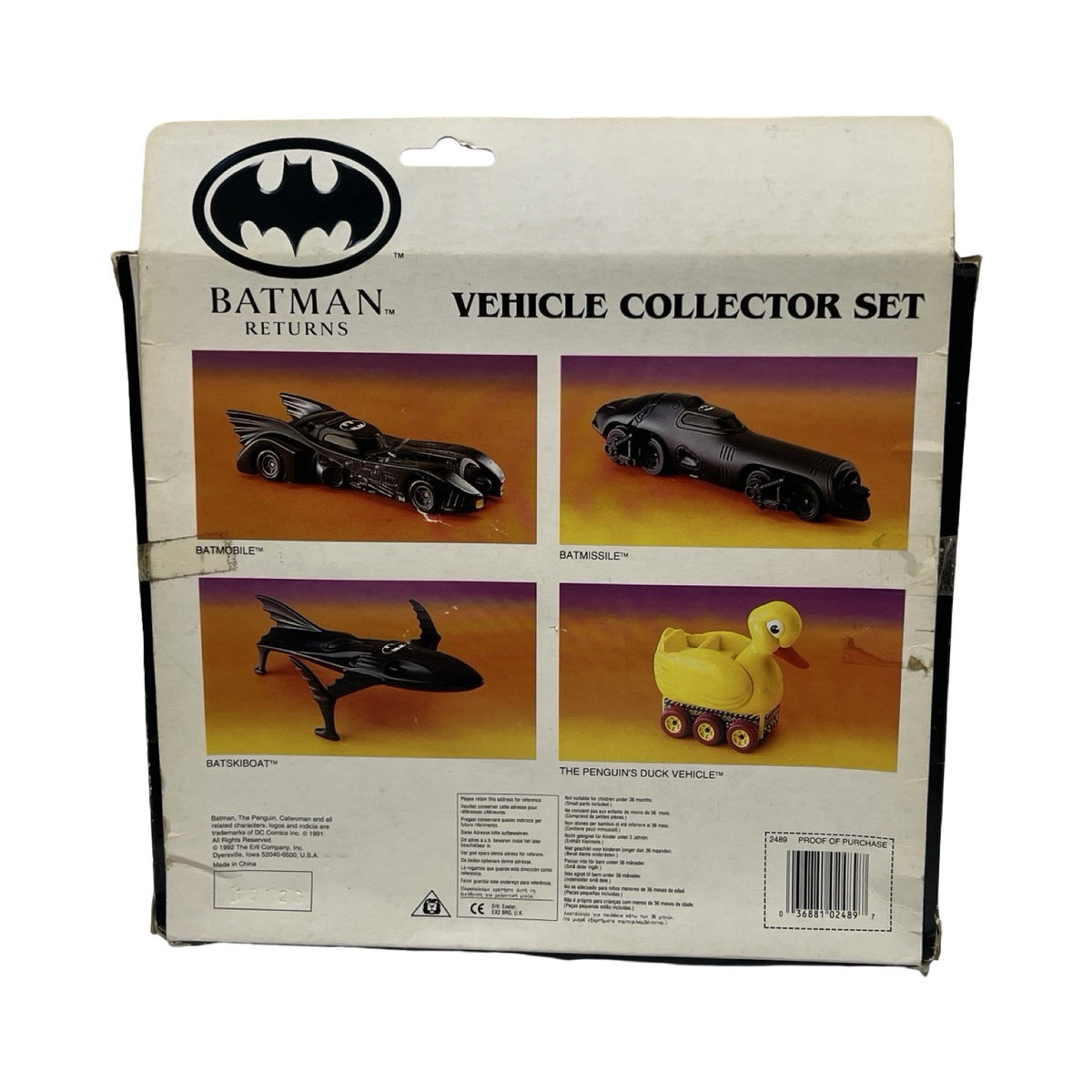 1992 ERTL Batman Returns 4 Vehicle Diecast Set Batmobile Batmissile Boxed - detail view