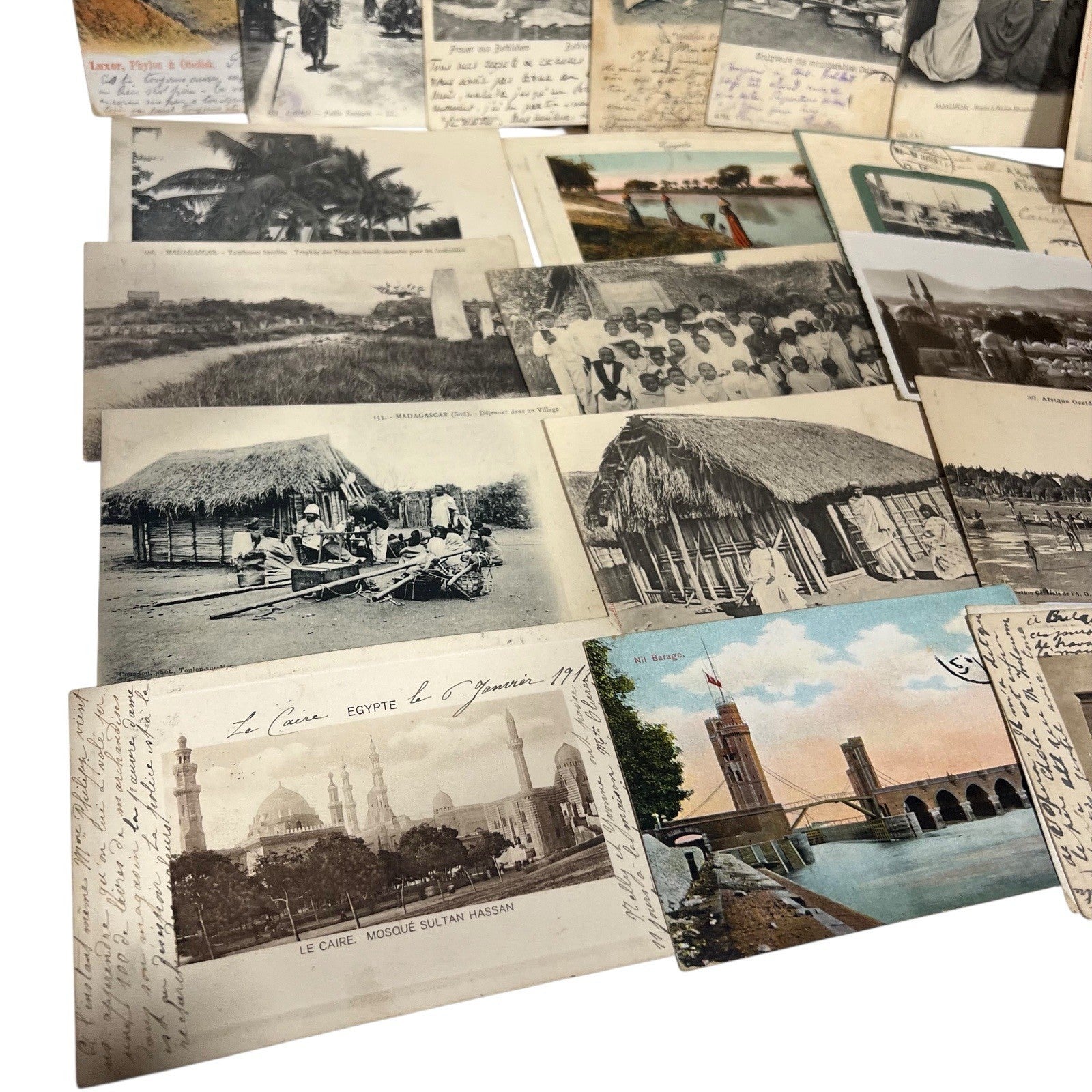 Antique Postcard Lot Egypt Jerusalem Bethlehem Madagascar Ethnographic Orient