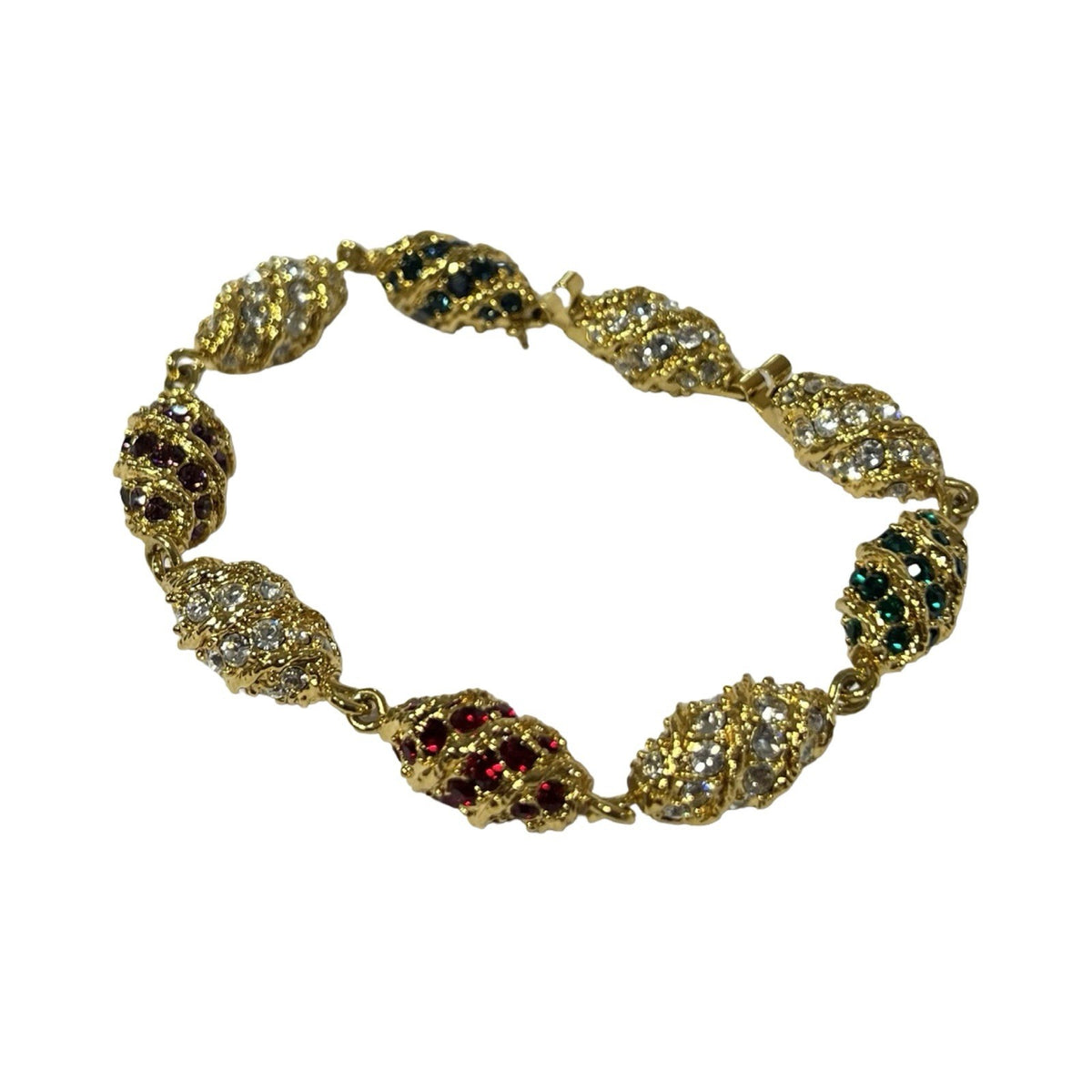 Jackie Kennedy Camrose & Kross Swarovski Crystal Egg Hinged Bangle Bracelet