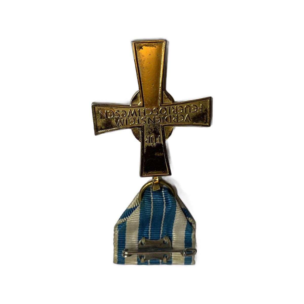 German Bavarian Fire Service Merit Cross 1955 Feuerlöschwesen Medal Gilt Pin
