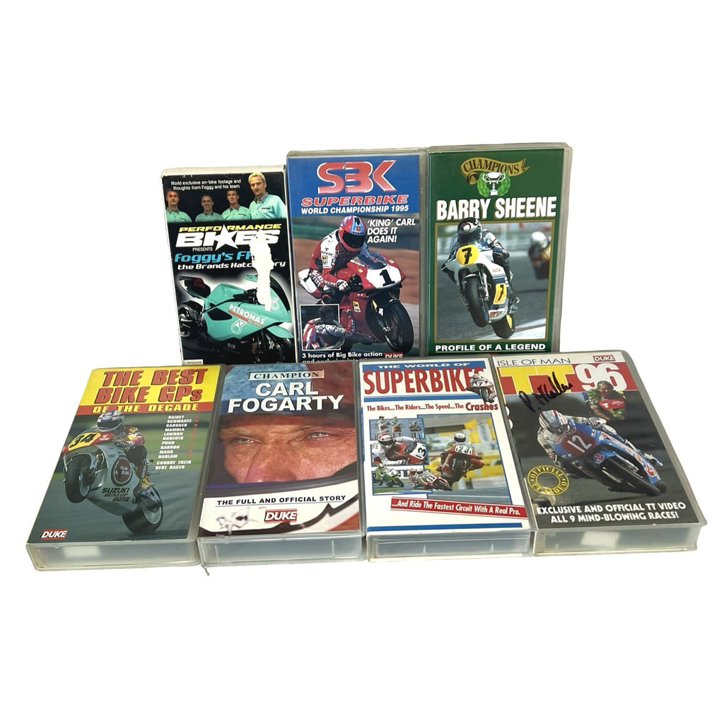 Job Lot 7x Vintage Motorcycle VHS Tapes Carl Fogarty Including Signed TT96