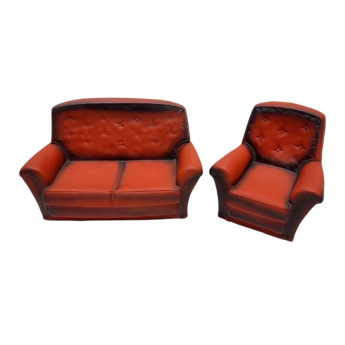 Vintage Pedigree Sindy 1976 Red Settee Armchair Doll Furniture 44520 44522