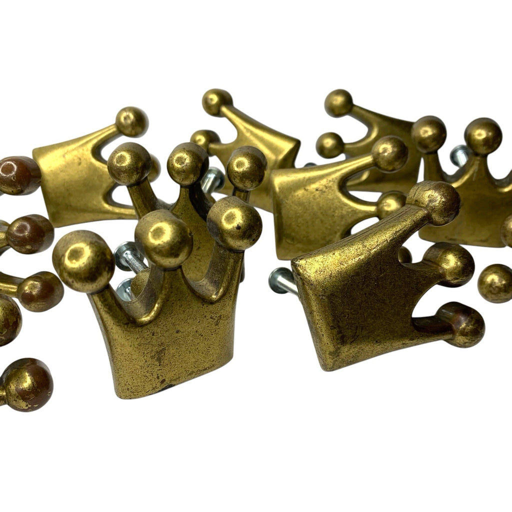 Set of 17 Crown Knobs Heavy Metal Ornate Drawer Handles Cupboard Cabinet Pulls