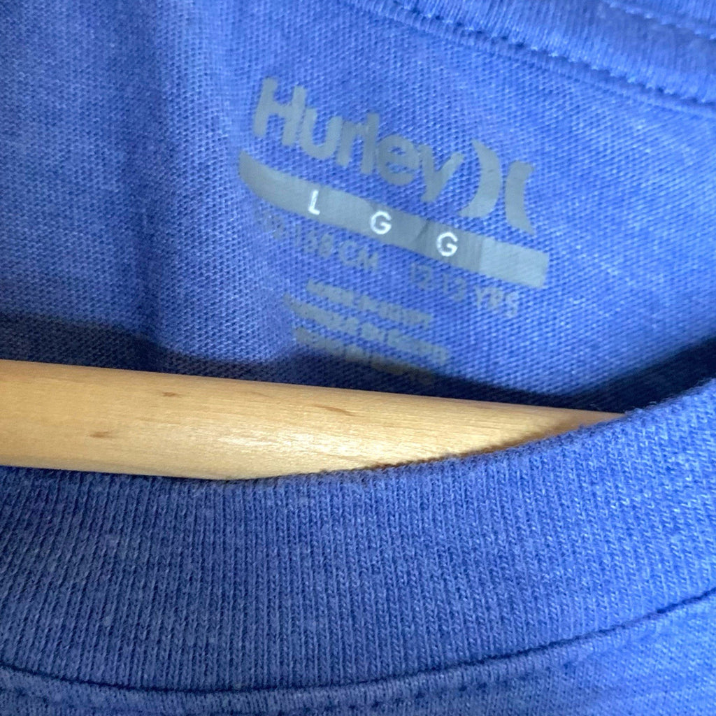 Hurley Boys Blue T-Shirt Kids L 12-13 Yrs One and Only Logo Skate Surf Tee