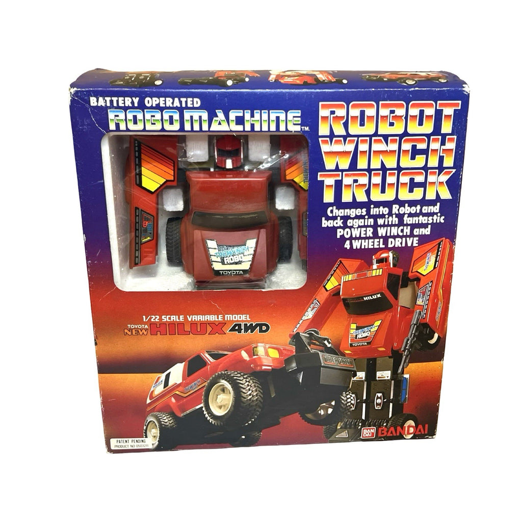 Vintage Bandai Robo Machine Robot Winch Truck 1/22 Hilux 4WD Boxed 1985 Japan