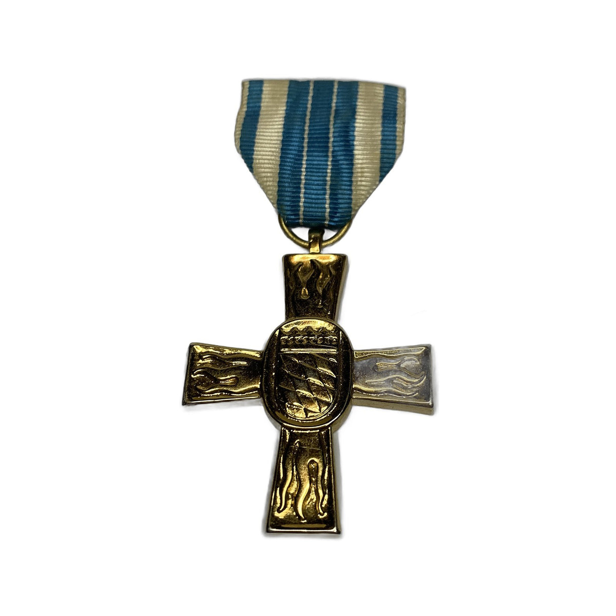 German Bavarian Fire Service Merit Cross 1955 Feuerlöschwesen Medal Gilt Pin