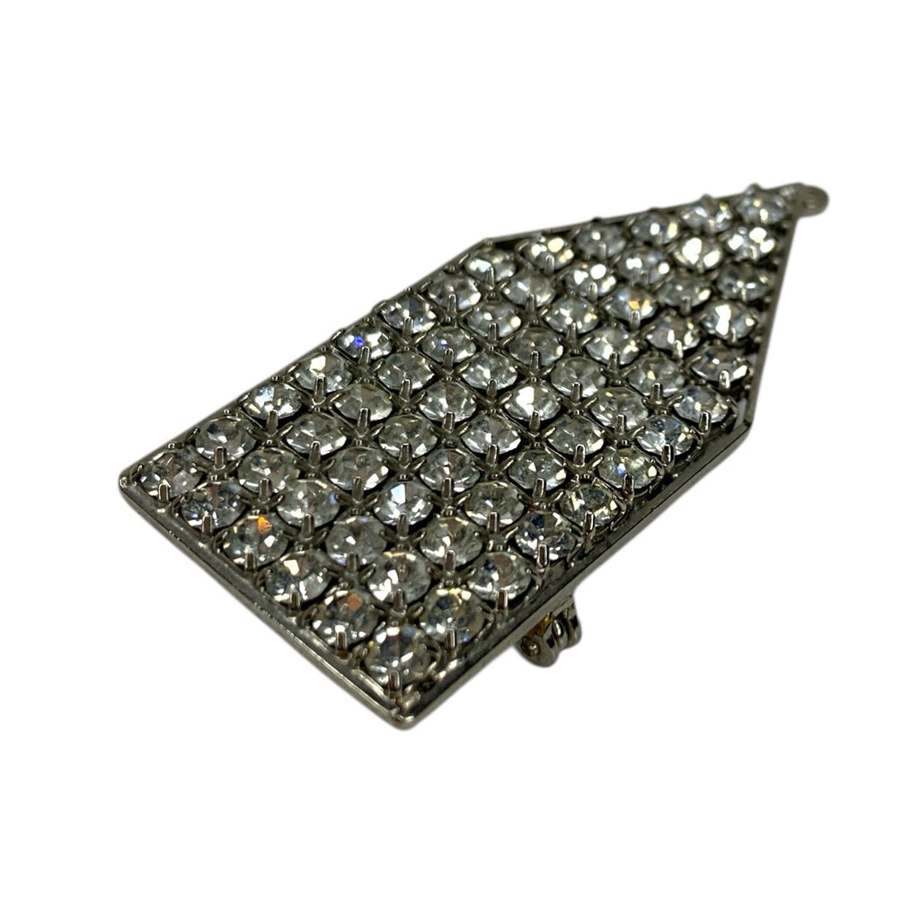 Jutta Brooch Vintage Reissig Hamburg Germany Pendant Rhinestones - Very Rare