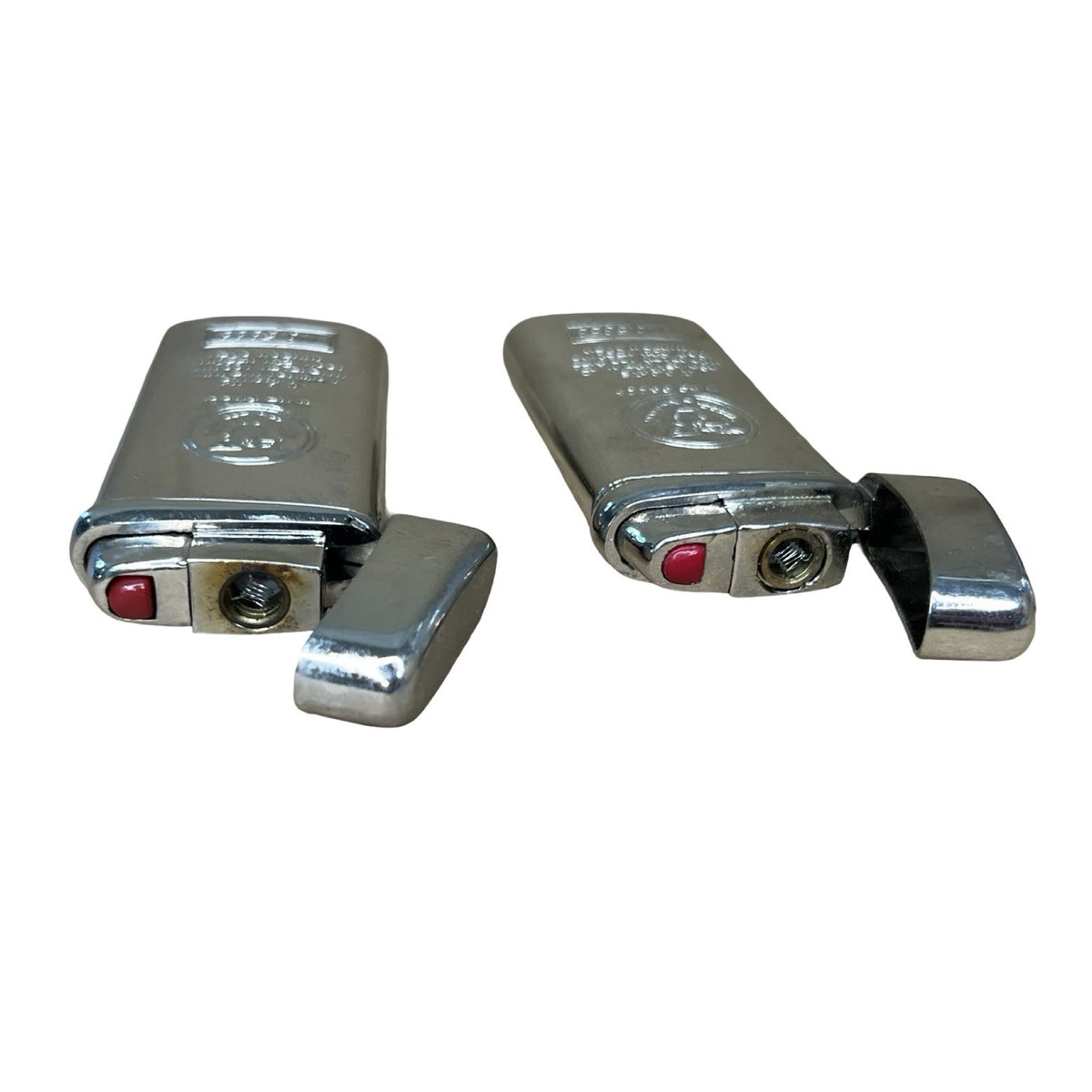 Pair Vintage Sang Xin 5888 5858 Eagle Windproof Butane Gas Lighters Pouch