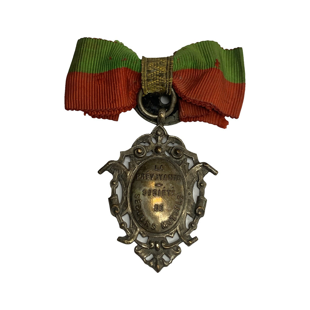 Vintage French La Prevoyante Mutual Aid Society Medal Badge Secours Mutuels