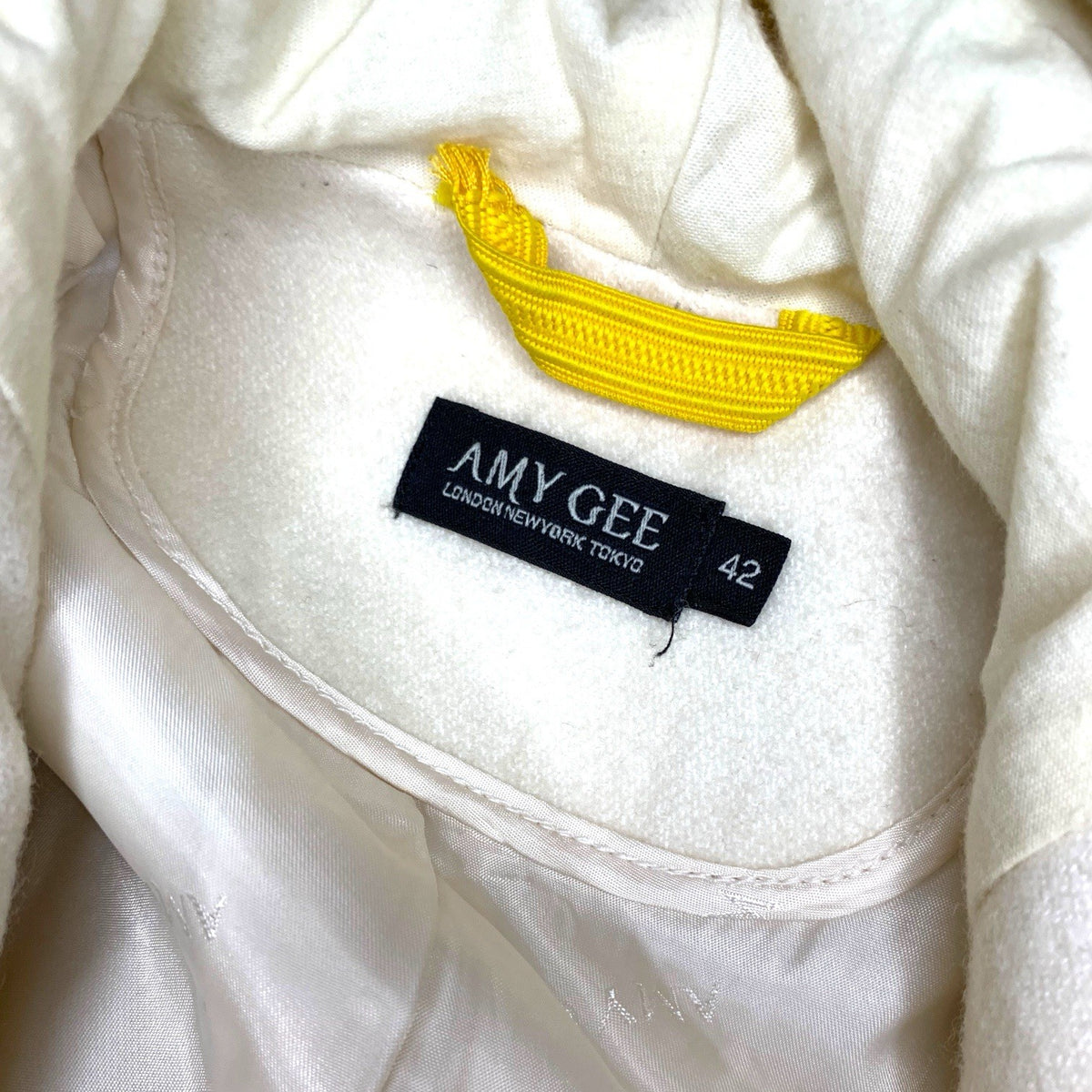 Amy Gee Ladies Duffel Coat Cream Beige Toggle Jacket Winter Warm Size 14 EU 42