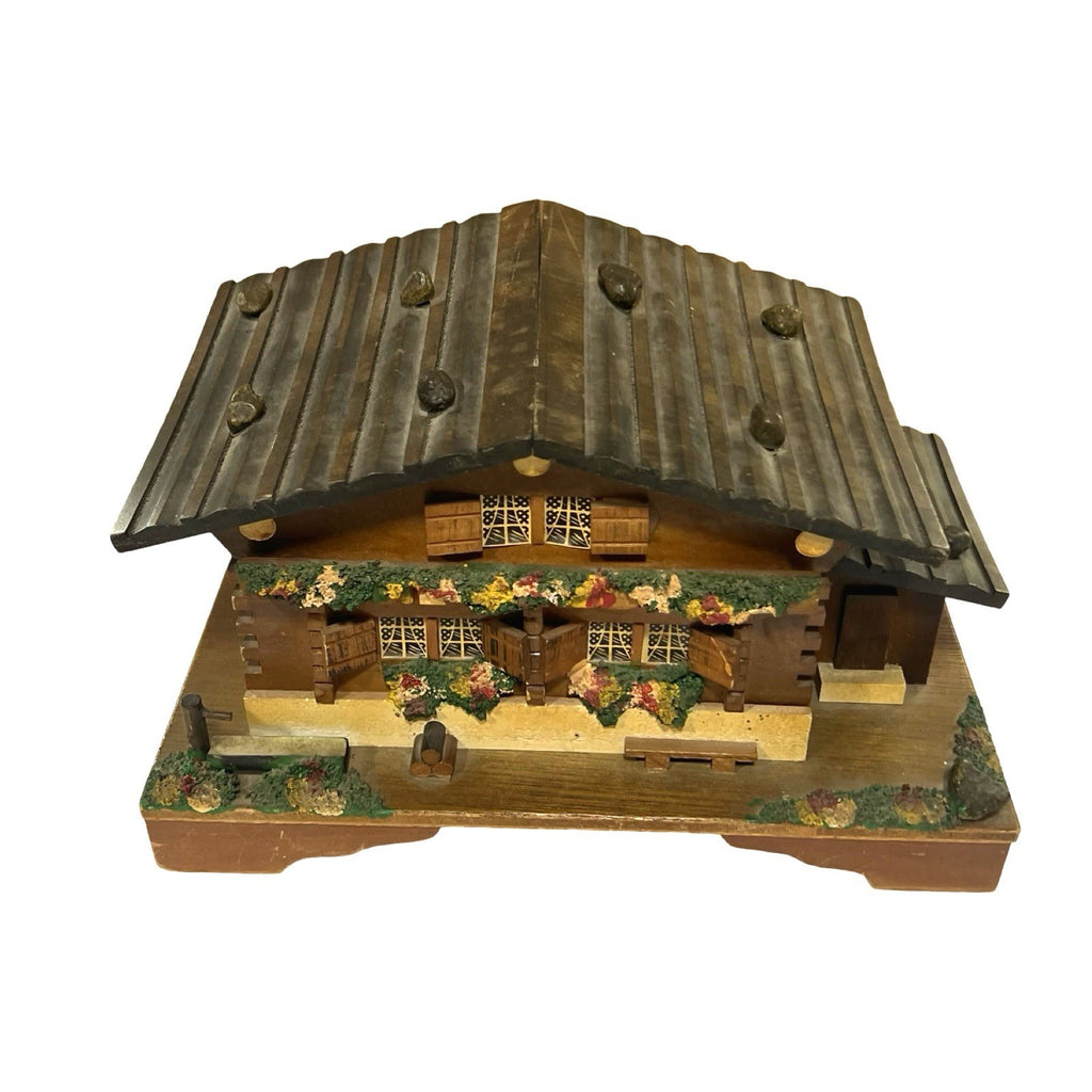 Vintage Japanese Chalet Music Jewellery Box Ballerina Dancing Doll Japan