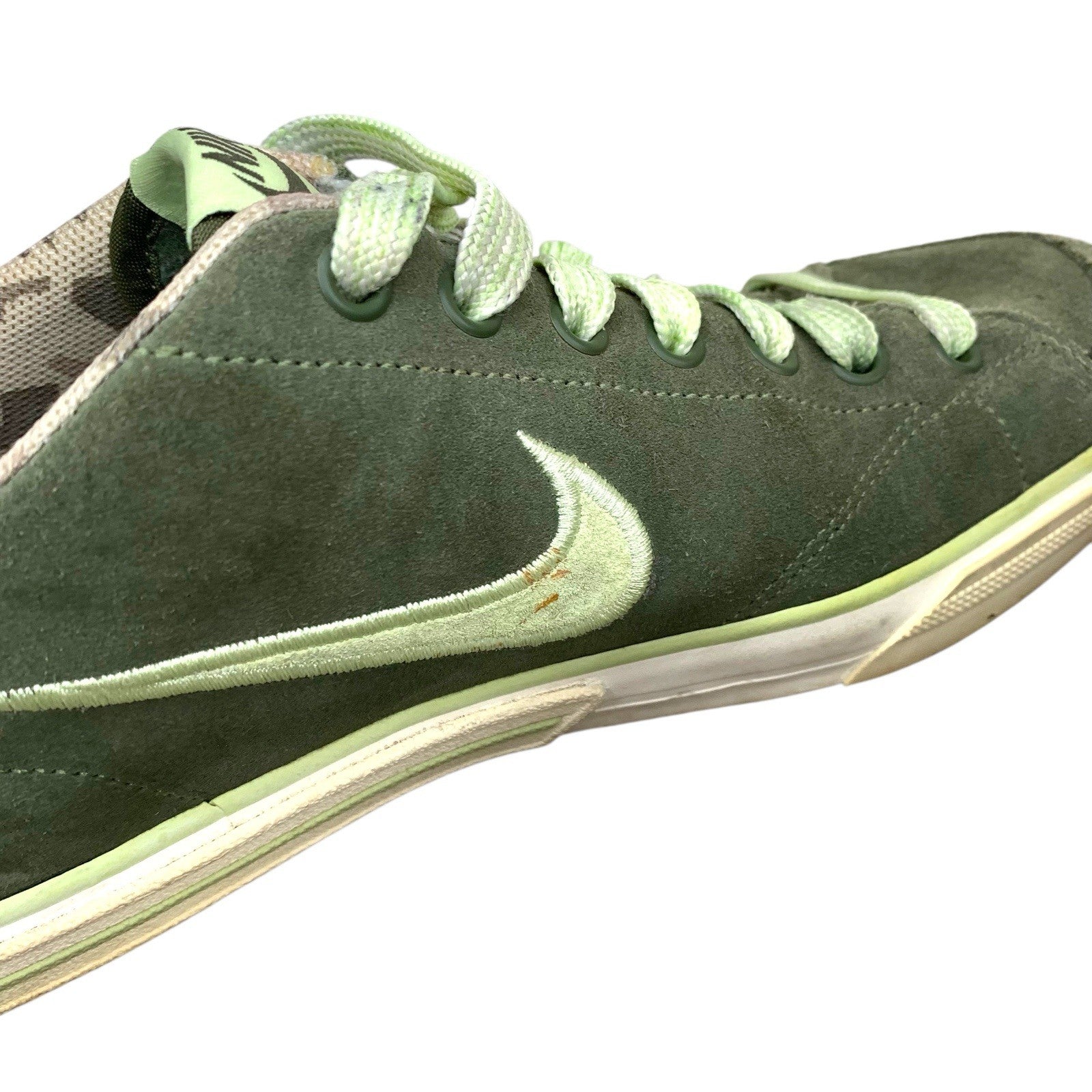 Nike Capri SI Suede Camo Trainers Womens UK 4.5 Khaki Lime Green Rare Shoes