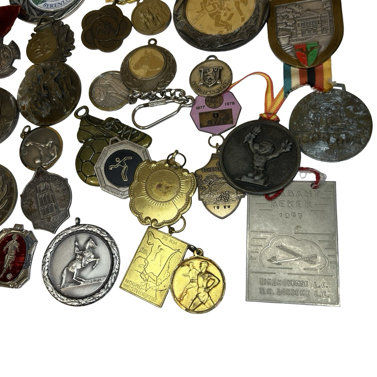 Vintage Sports Medals Job Lot Athletics Cycling Football Award Fobs European