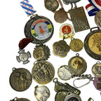 Vintage Sports Medals Job Lot Athletics Cycling Football Award Fobs European