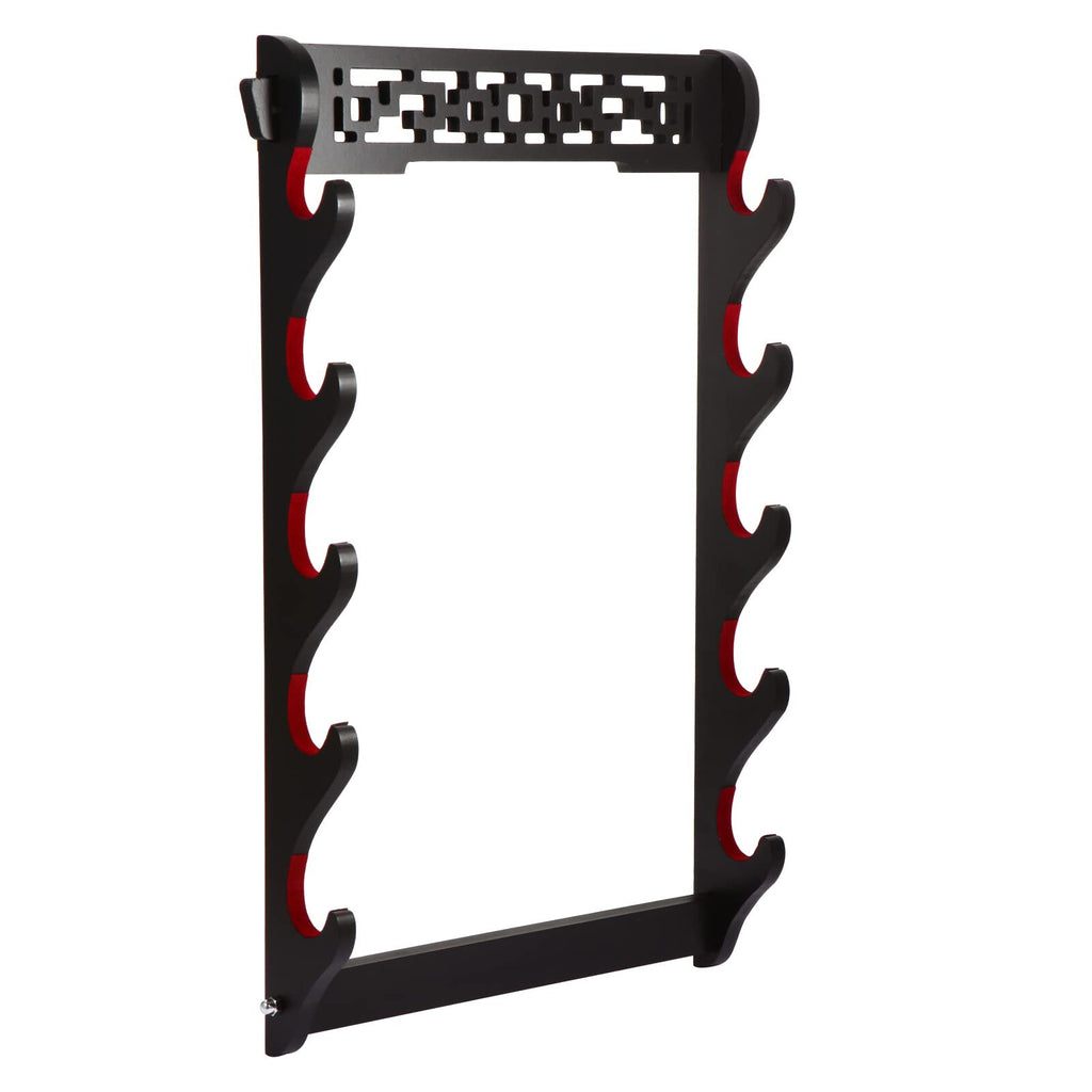 Wall Mount Samurai Sword Stand Holder Katana Bracket Rack Dragon Pattern 1-6Tier