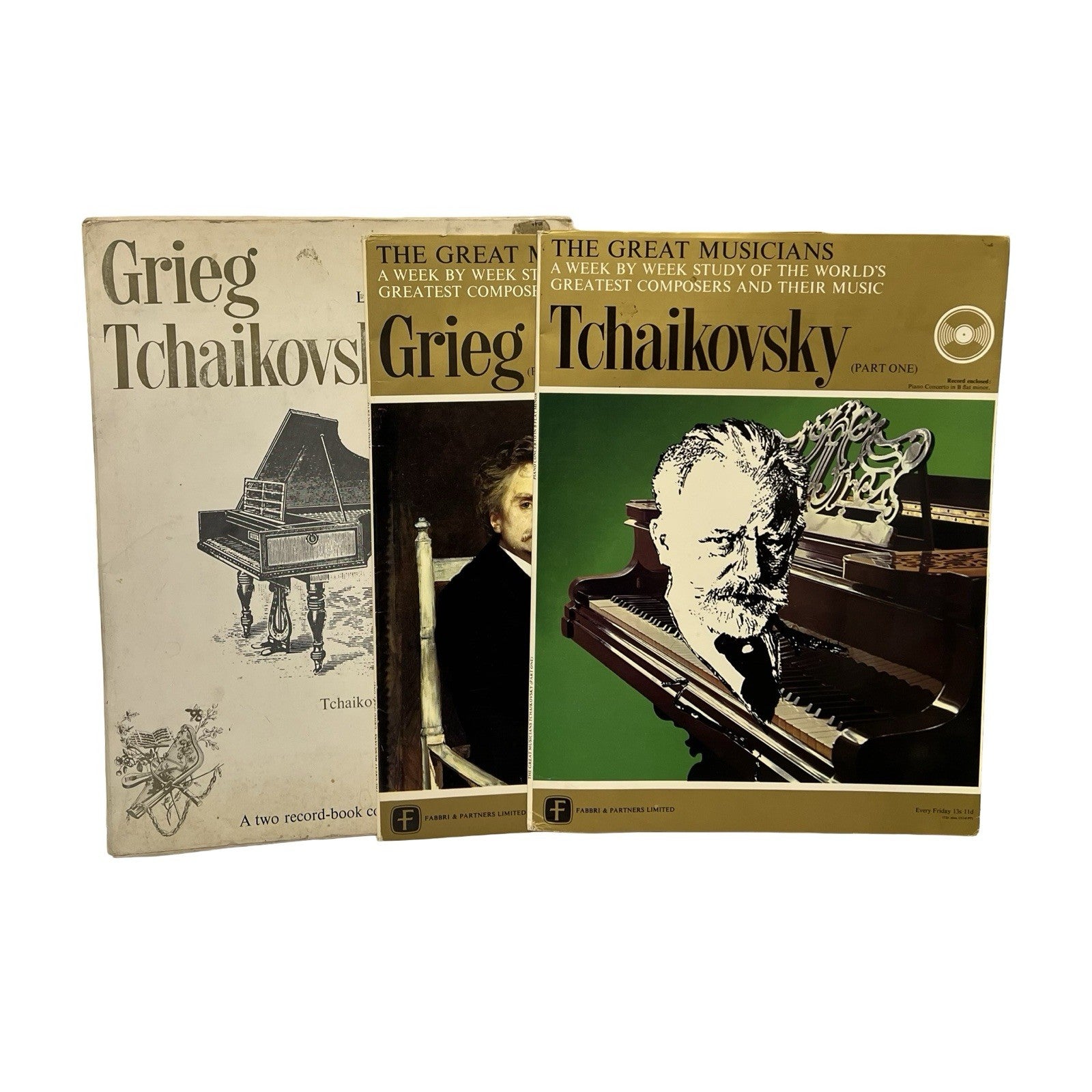Vintage Great Musicians Grieg Tchaikovsky Classical Vinyl LP Record Book Set