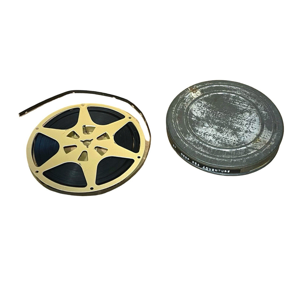 Vintage 8mm Film Reel Deep Sea Adventure 200ft Cine Movie Metal Can Retro Film