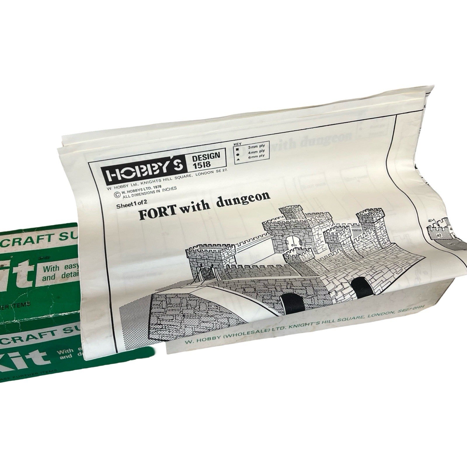Hobbys Fort Dungeon Fittings Kit 1518 1978 Soldiers Plans Model Craft Set