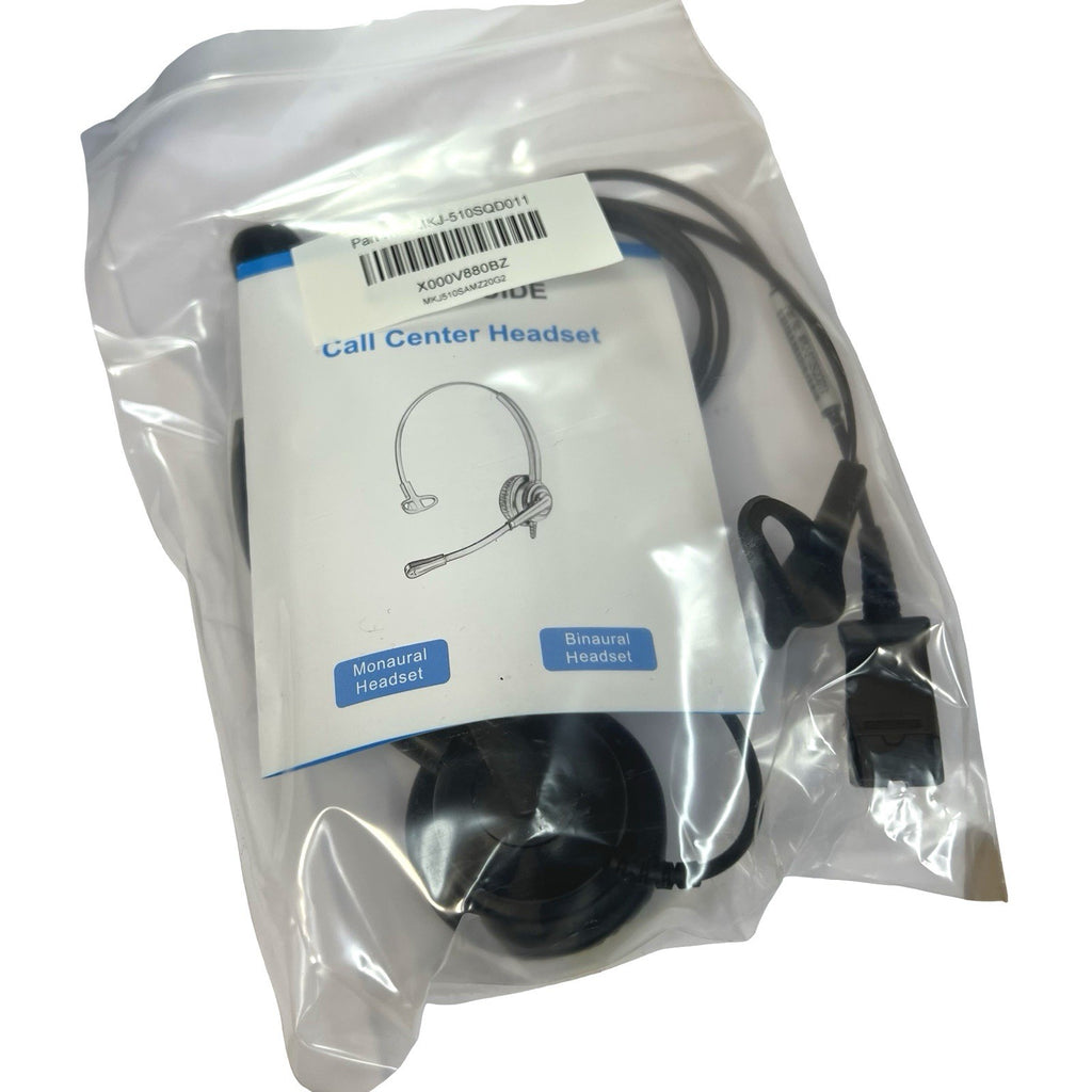 Call Centre Headset Mono Telephone Headset w Adapter Lead Boxed New