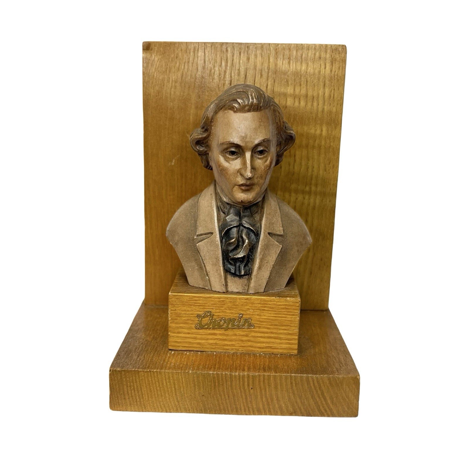Vintage Topiart Italy Bust Bookend Frédéric Chopin Classical Music Ornament