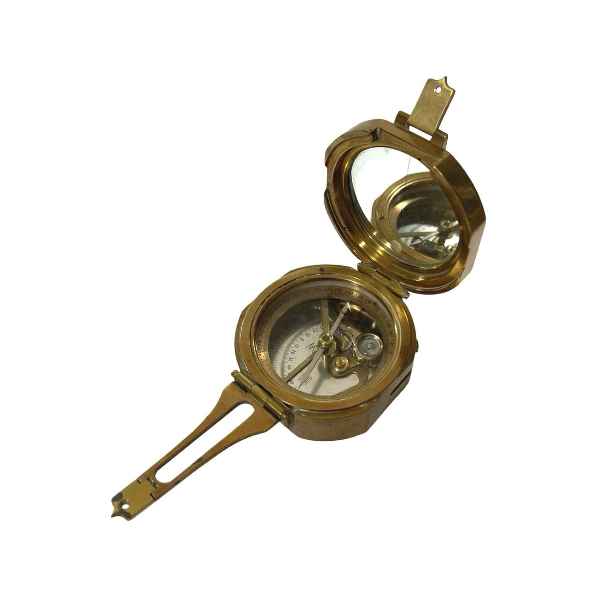 Vintage Stanley London 1941 Brass Prismatic Sighting Compass No 1340
