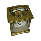 Vintage Brass Carriage Clock Platform Escapement Glass Sides Key Wind Up France