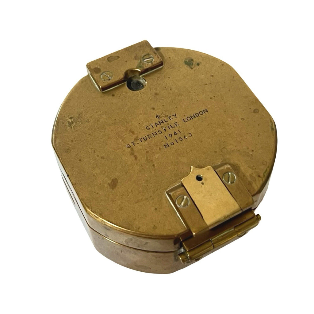 Vintage Stanley London 1941 Brass Prismatic Sighting Compass No 1340