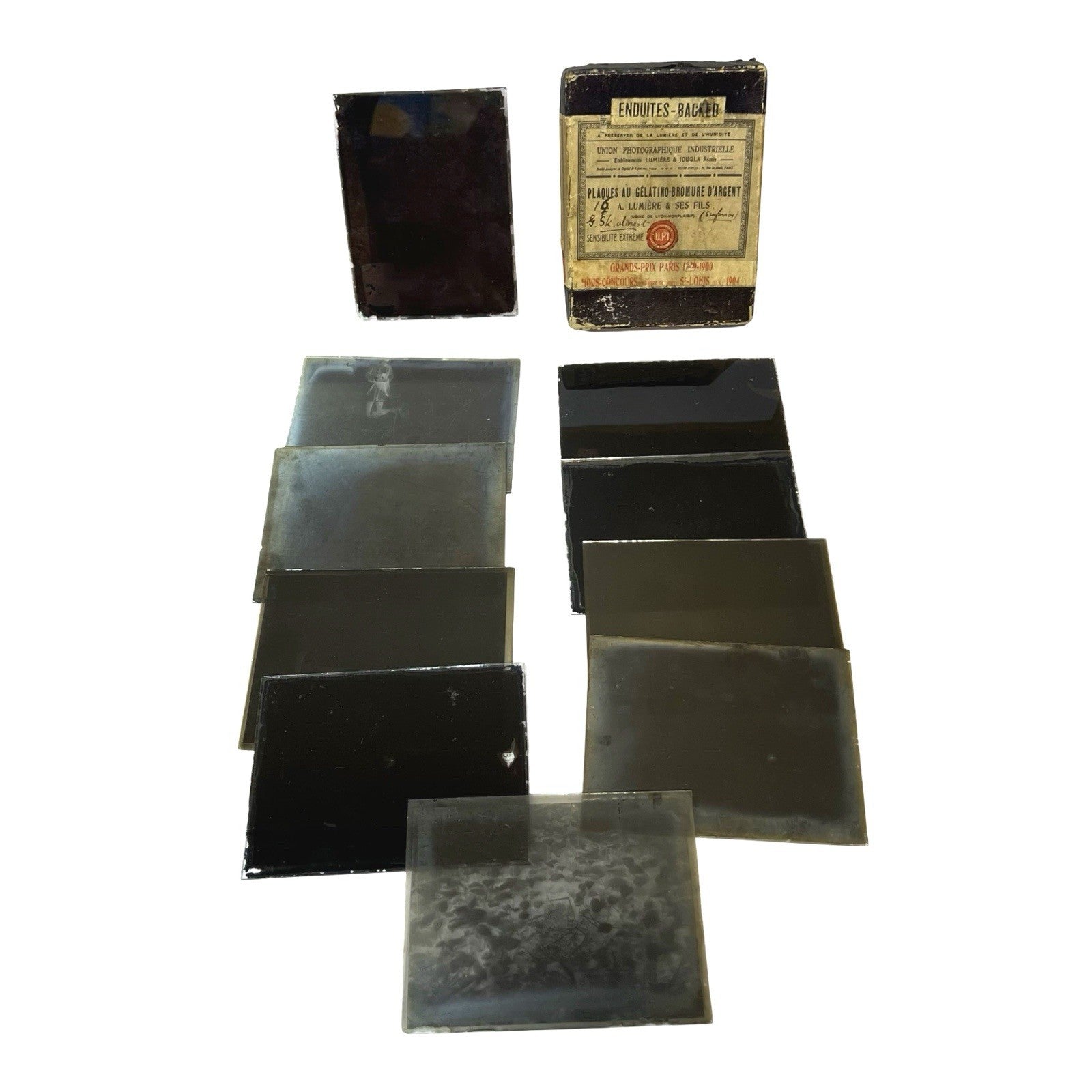 Antique Lumiere Jougla Glass Photographic Plates Negatives c1910s-20s