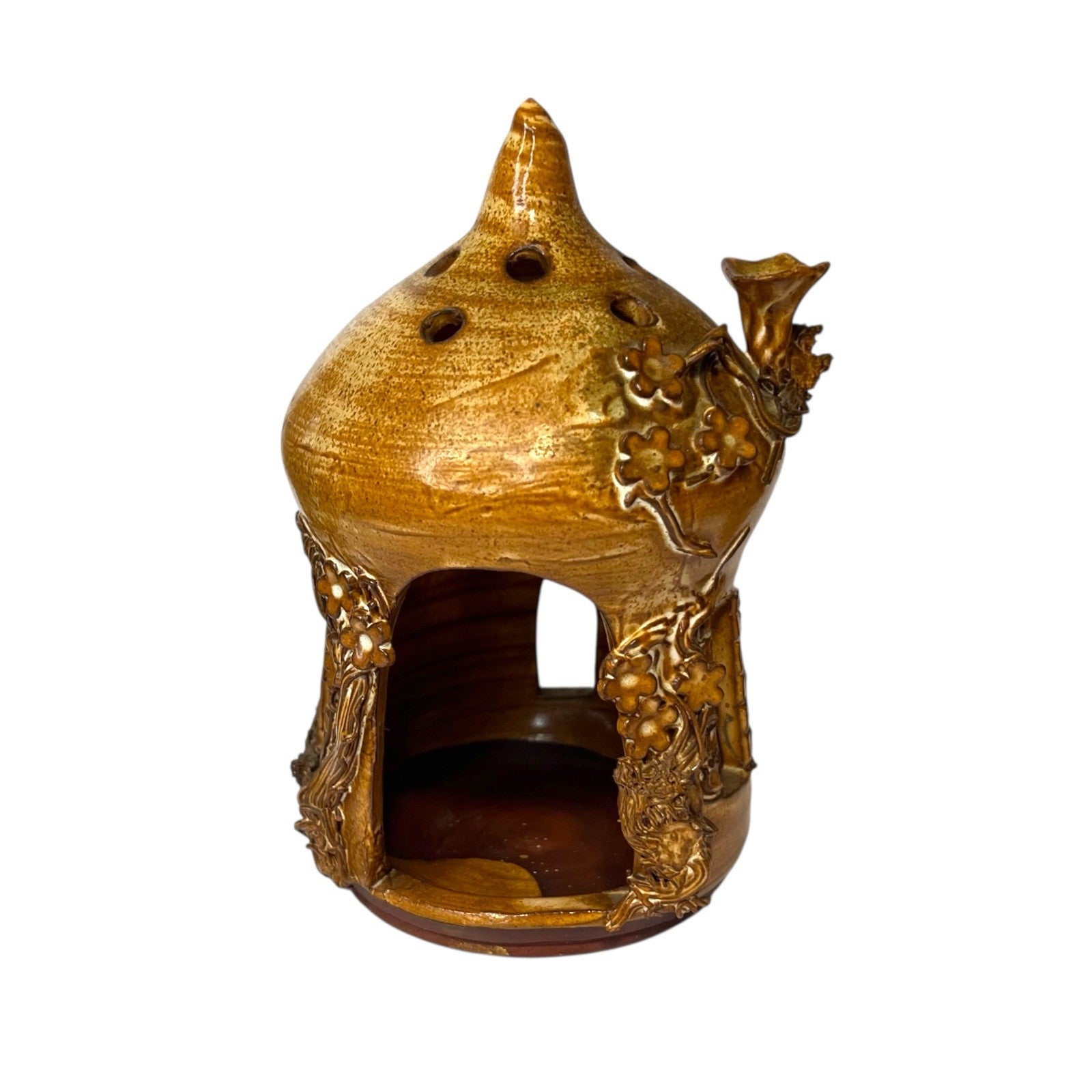 Vintage St Agnes Pottery Fairy House Tealight Lantern Candle Holder Cottage