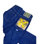 ISHU Y2K Flare Jeans Womens 24" Waist Dark Blue Stretch Denim BNWT Vintage
