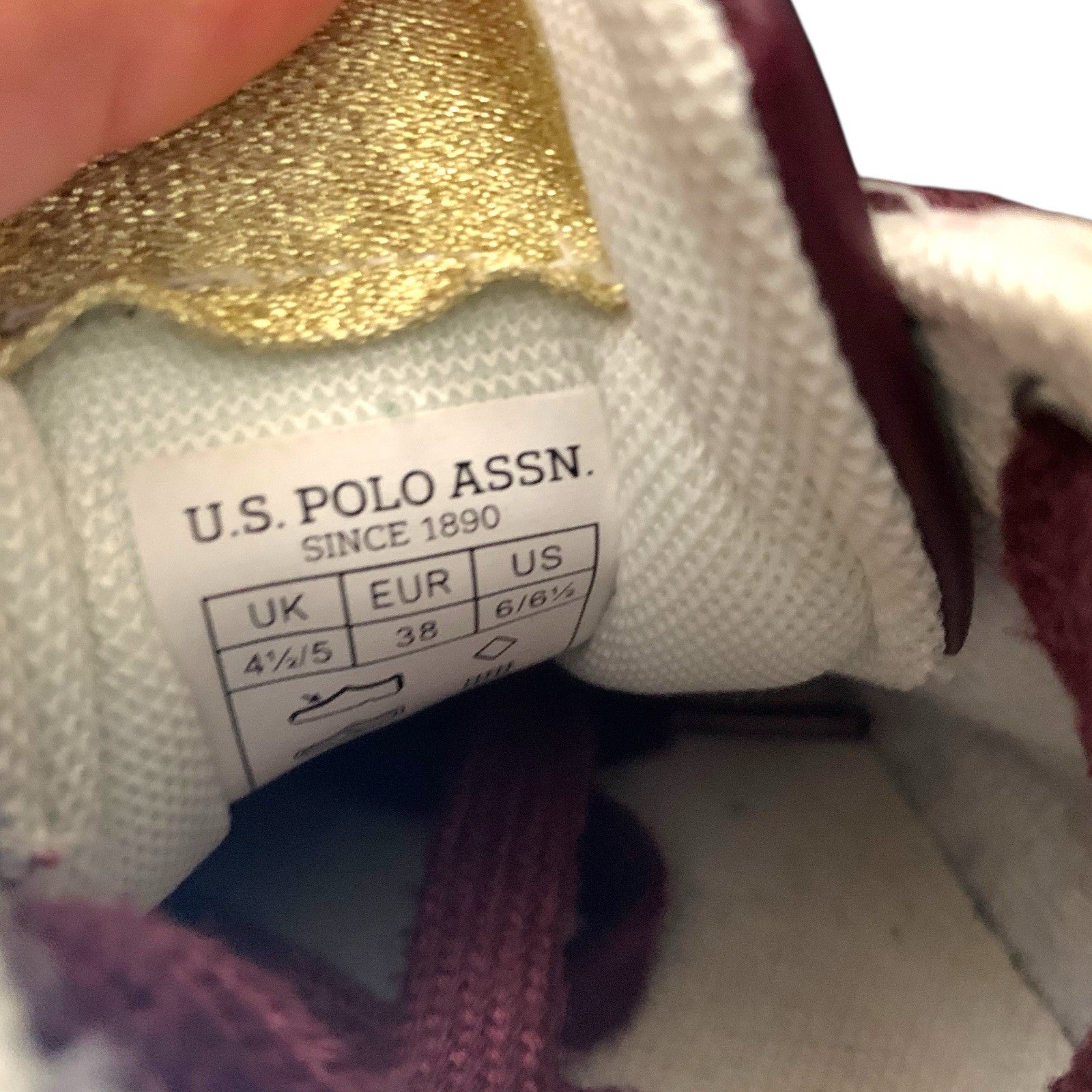 U.S. Polo Assn Womens White Trainers UK 5 Casual Lace Up Sneakers Shoes