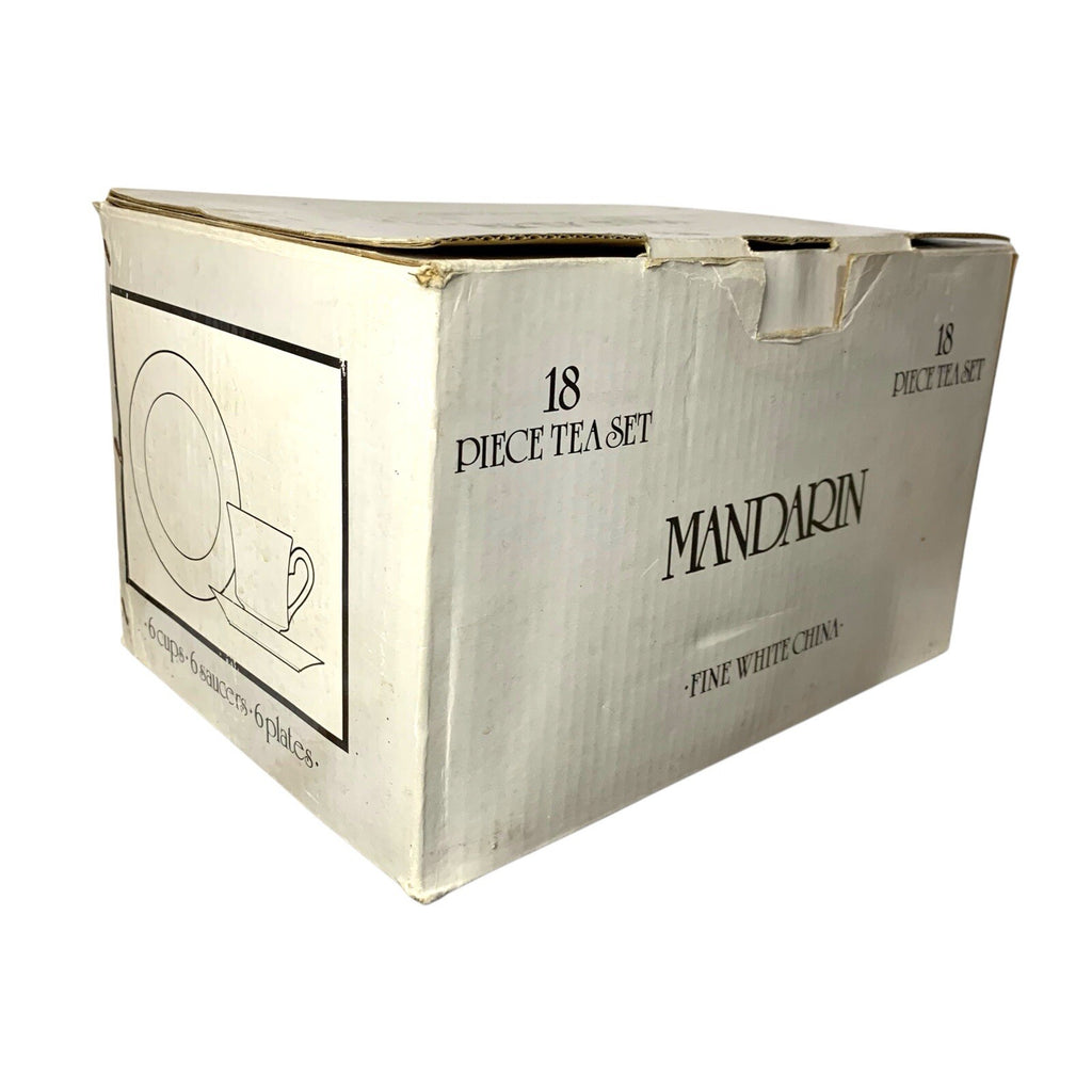 Liling Mandarin 18 Piece Tea Coffee Set White China Cups Saucers Boxed