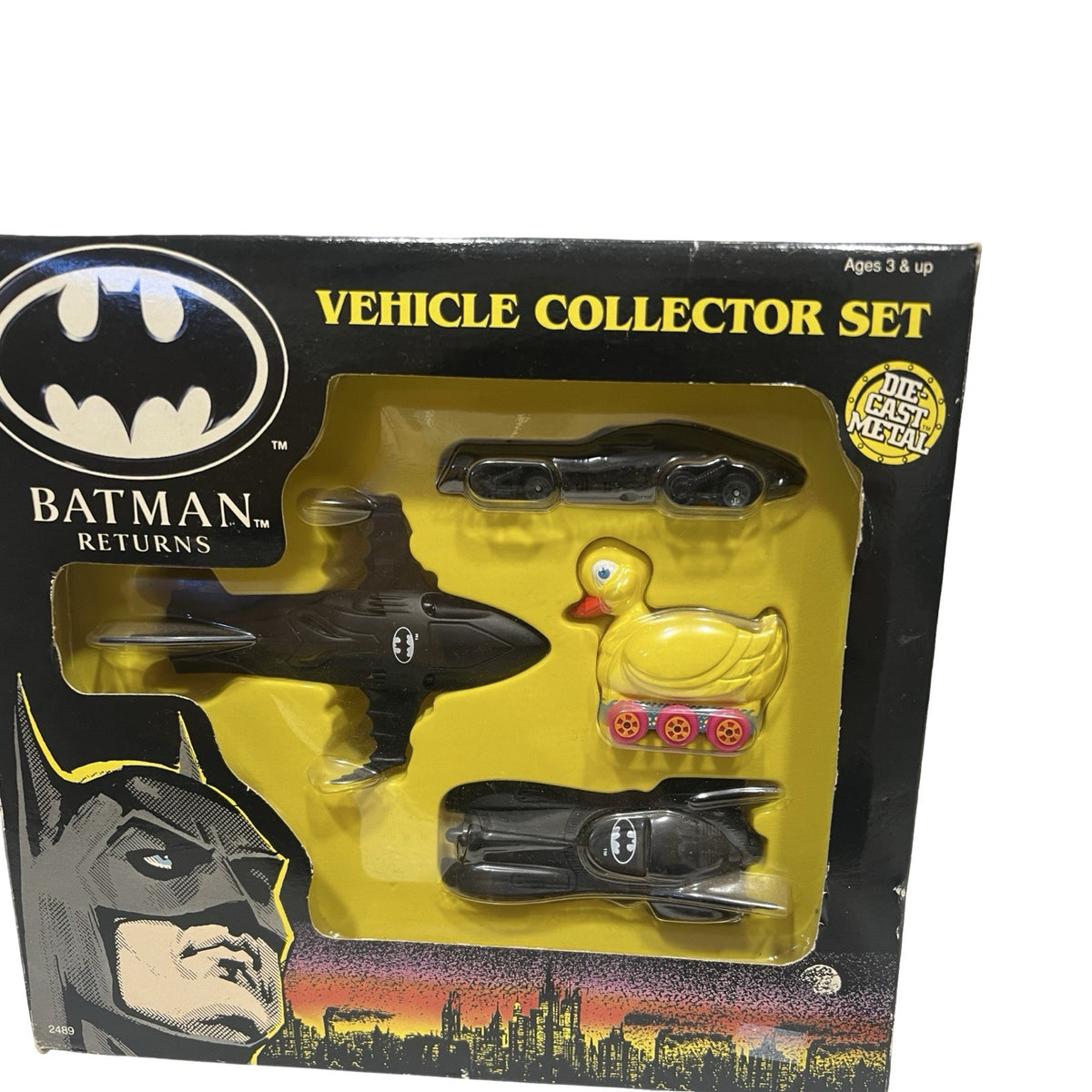 1992 ERTL Batman Returns 4 Vehicle Diecast Set Batmobile Batmissile Boxed - front view