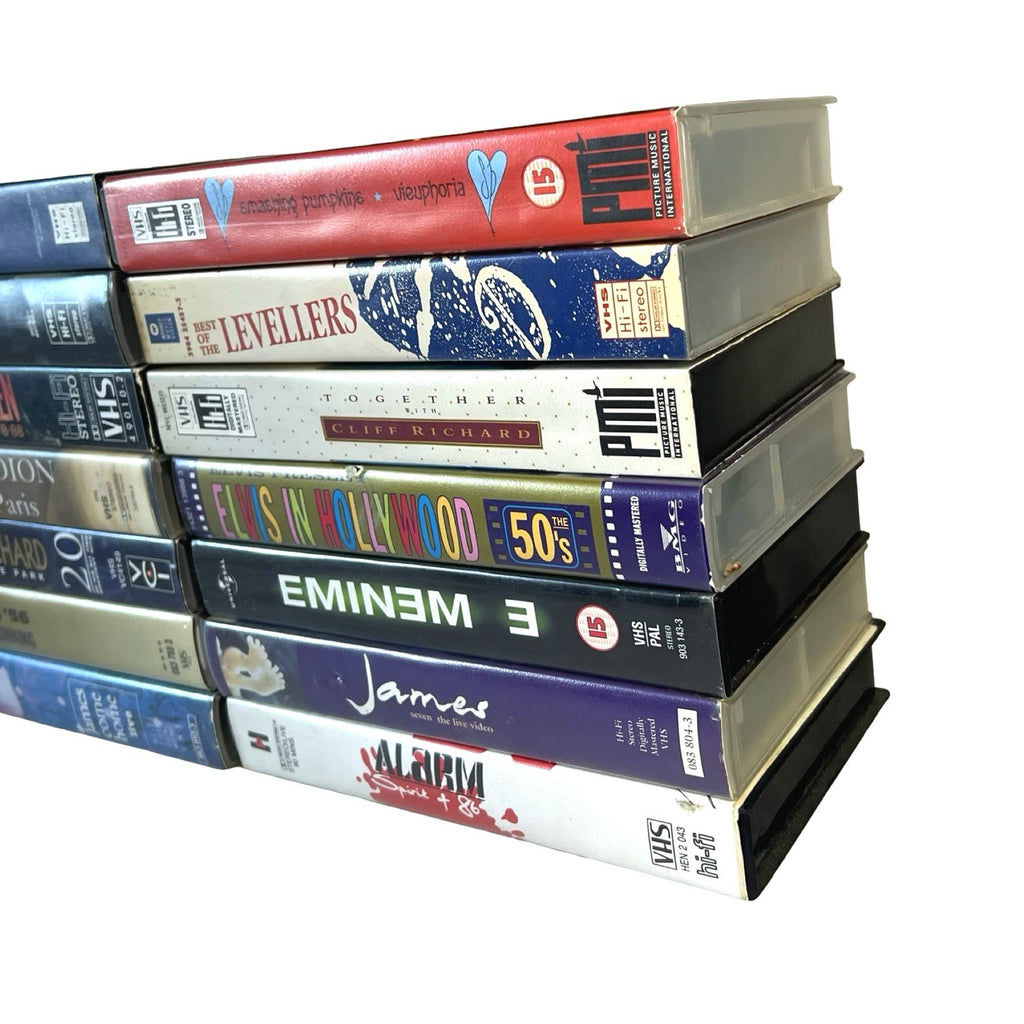 Job Lot 14 Music VHS Tapes Smashing Pumpkins Eminem Ozzy Depeche Mode MTV