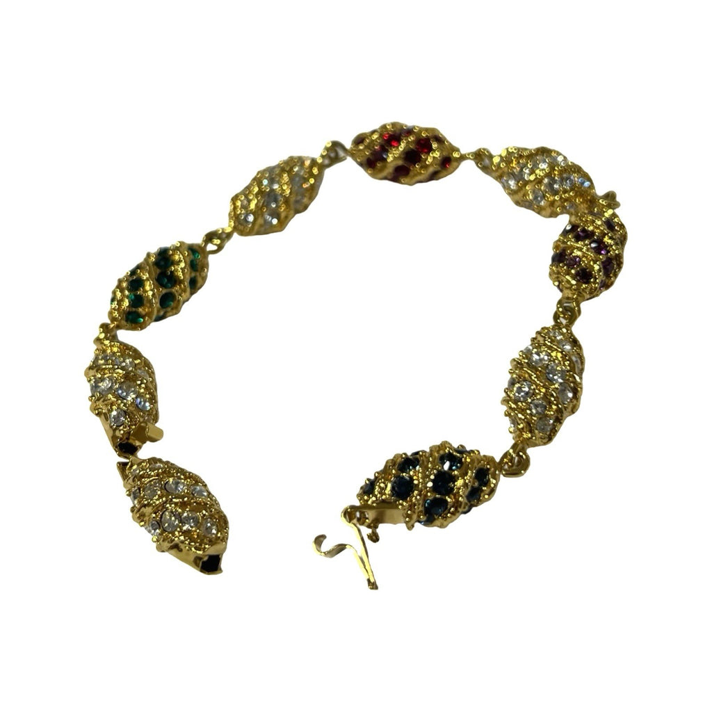 Jackie Kennedy Camrose & Kross Swarovski Crystal Egg Hinged Bangle Bracelet