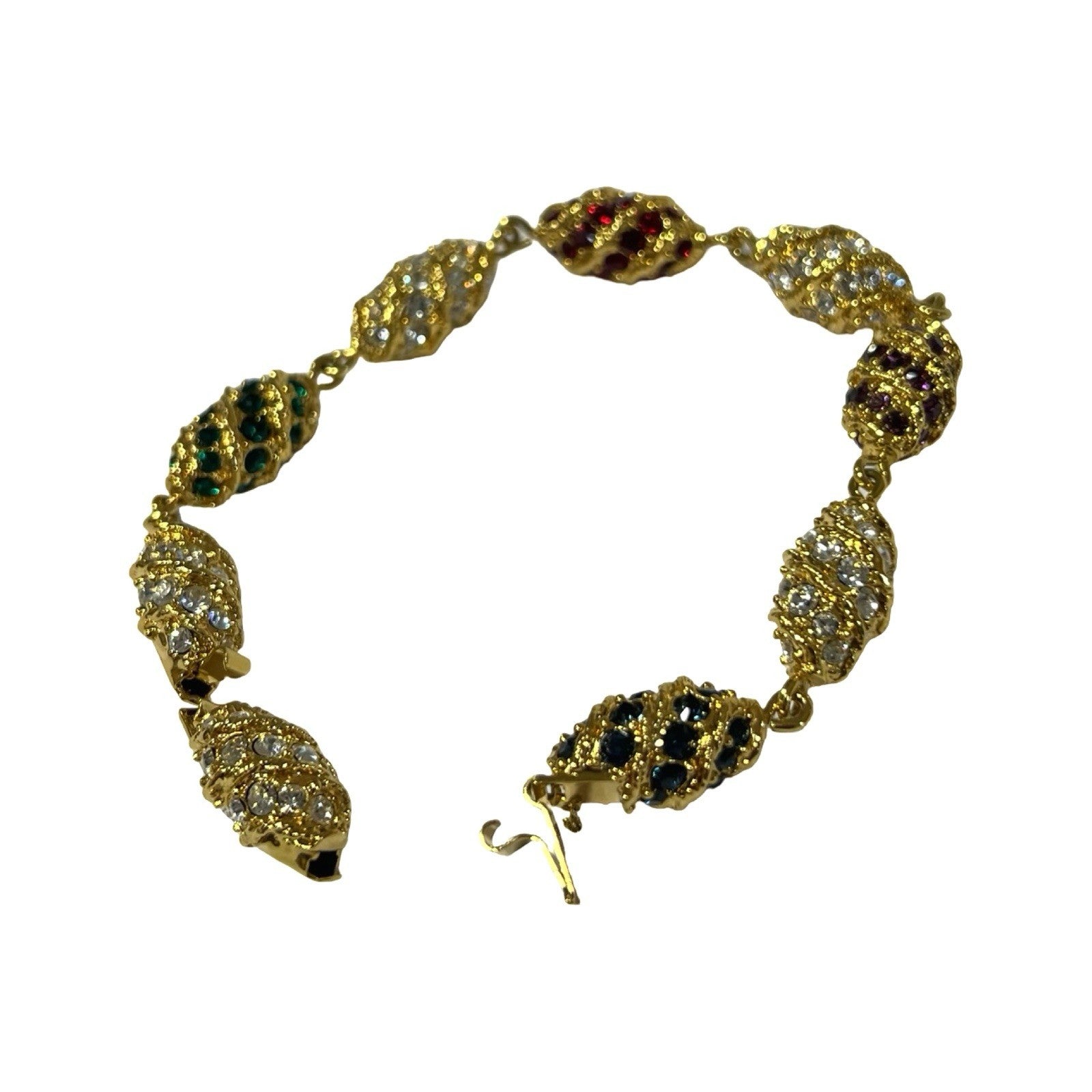 Jackie Kennedy Camrose & Kross Swarovski Crystal Egg Hinged Bangle Bracelet
