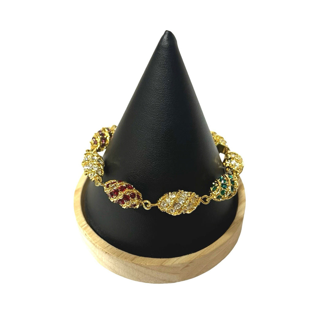 Jackie Kennedy Camrose & Kross Swarovski Crystal Egg Hinged Bangle Bracelet