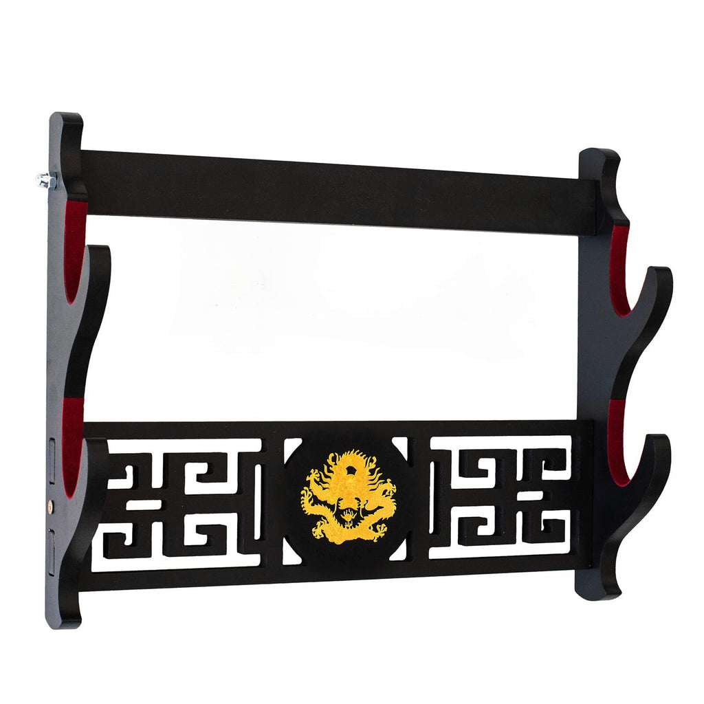 Wall Mount Samurai Sword Stand Holder Katana Bracket Rack Dragon Pattern 1-6Tier