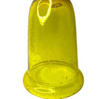 Pair Antique Cadmium Glass Bell Cloches Hand Blown UV Reactive Yellow Orange