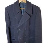 Vintage Kindler Navy Wool Overcoat Womens Size 16 Large Double Breasted England