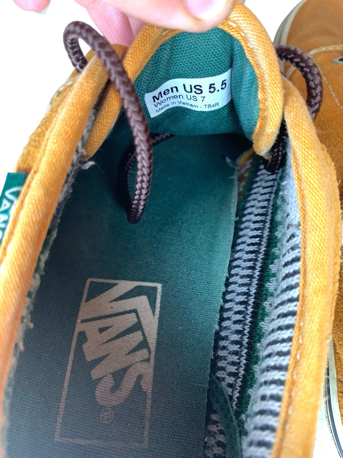 Vans Suede Lace Up Trainers Mustard Orange UK 5 Vulcanised Sole Skate Shoes